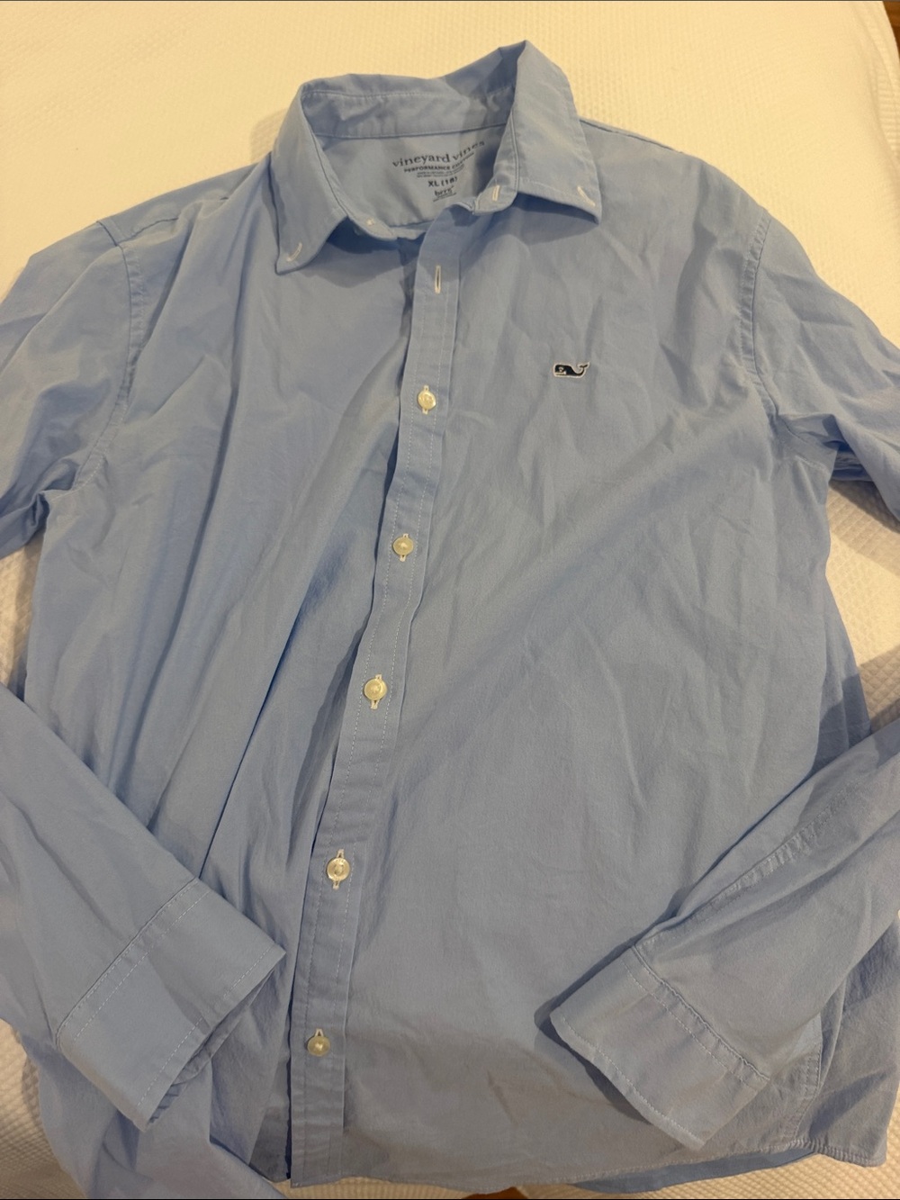 Vineyard Vines Men's Light Blue Oxford Button-Down Shirt